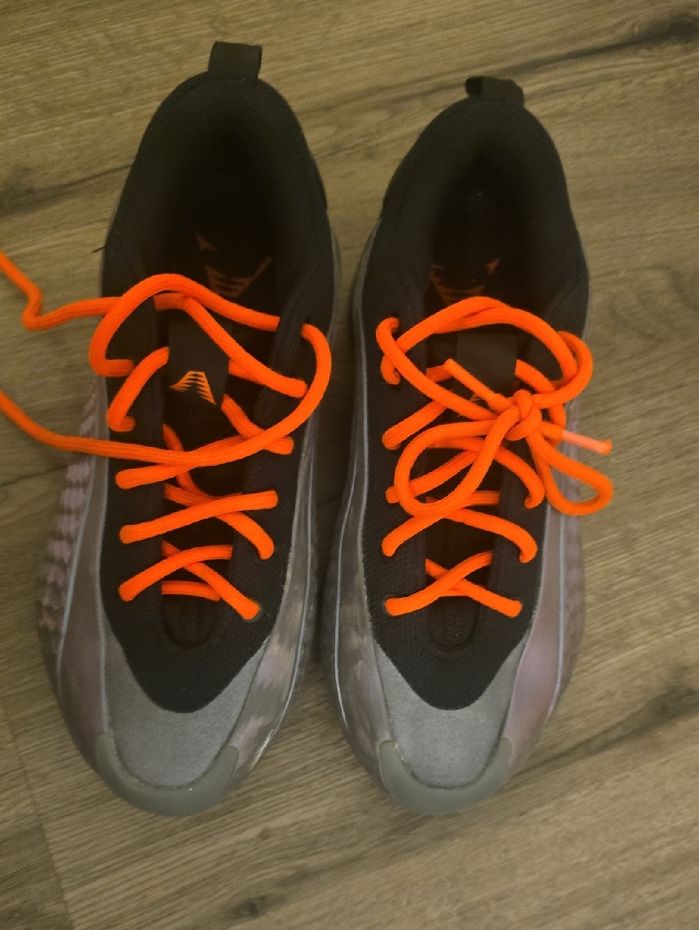 Kids's ANTHONY EDWARDS Basketball Sneakers in Black, Metallic,  and Orange